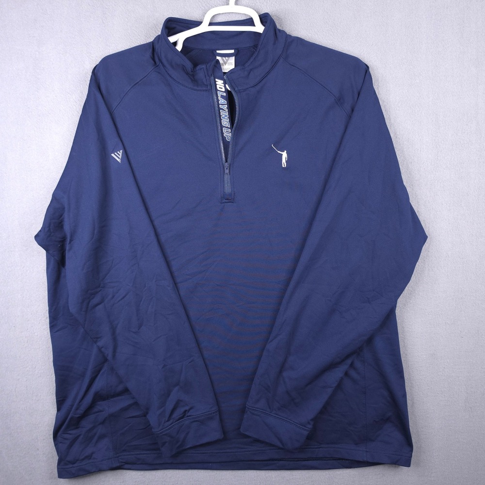 Levelwear No Laying Up Mens XXXL Navy Blue Quarter Zip Golf Pullover Sweatshirt